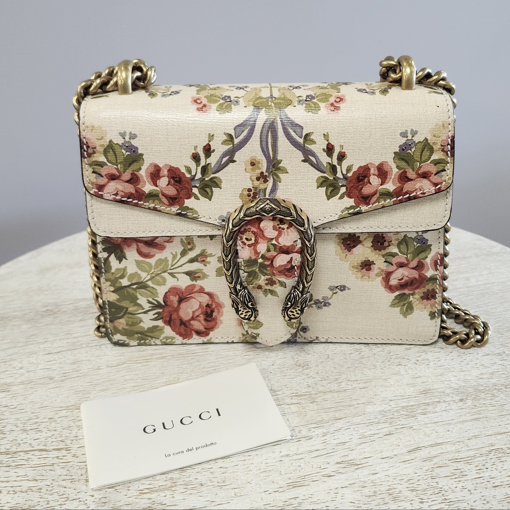 RARE Gucci Floral NET-a-PORTER Dionysus Chain Bag
